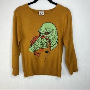 Unique Graphic Mustard Sweater